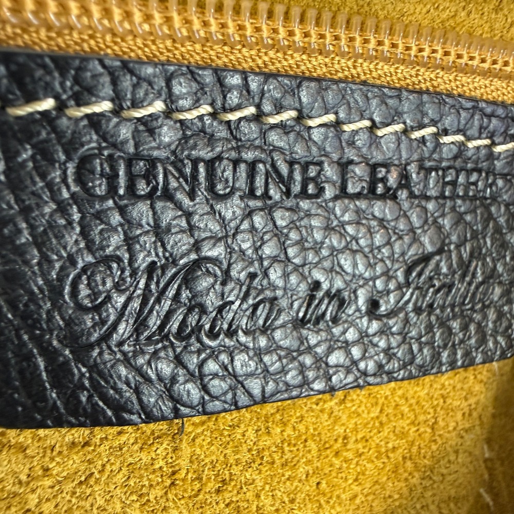 Moda in Italia Hobo Bag Tote Womens Mustard Yellow Suede Leather Slouchy Zip - Picture 6 of 14
